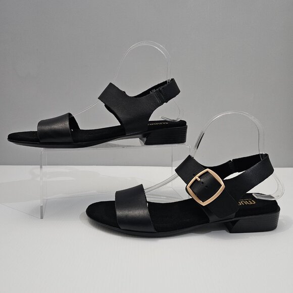 Munro Cleo Sandal Open Toe Buckle Black Leather Womens Size 9.5 - Picture 2 of 13